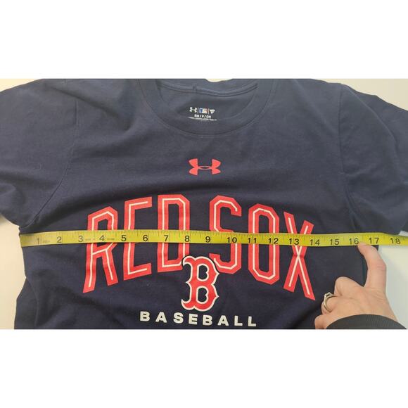 Boston Red Sox Baseball Mens Small Under Armour MLB Blue S/S Graphic T-Shirt Tee - Picture 5 of 5